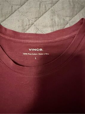 Vince Burgundy Pima Cotton Crewneck T-Shirt